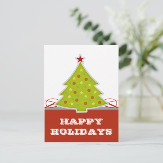 Briefkaart met witte kerstbomen (Staand voorkant)