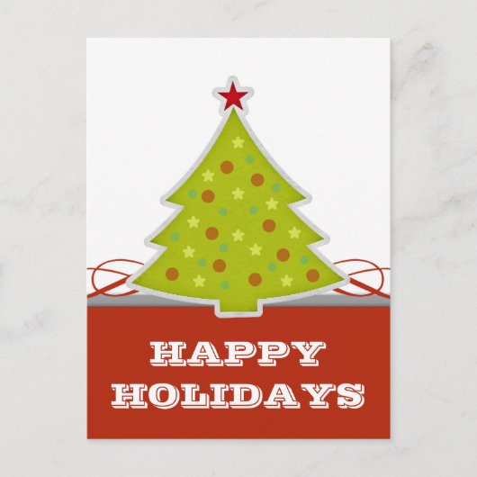 Briefkaart met witte kerstbomen (Voorkant)