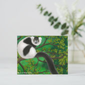Briefkaart met witte ruffed Lemur (Staand voorkant)