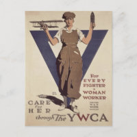 Briefkaart met WWII Propaganda Poster Print
