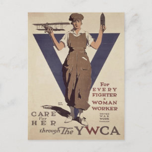 Briefkaart met WWII Propaganda Poster Print