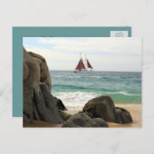 Briefkaart met zeilboot (Voorkant / Achterkant)