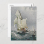 Briefkaart met zeilboot (Voorkant / Achterkant)