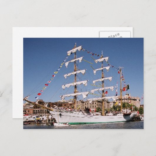 Briefkaart met zeilboot (Voorkant / Achterkant)