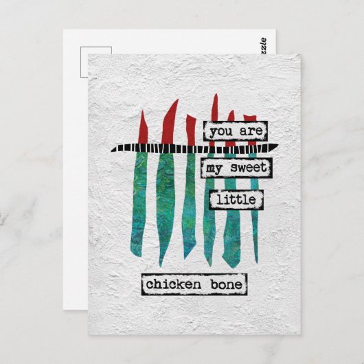 Briefkaart met zoete kippen - Moderne Abstracte (Voorkant / Achterkant)