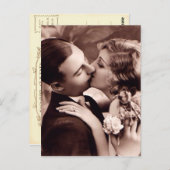  Briefkaart met zoete paar (Voorkant / Achterkant)