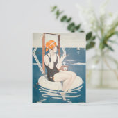 Briefkaart met zomerillustratie (Staand voorkant)