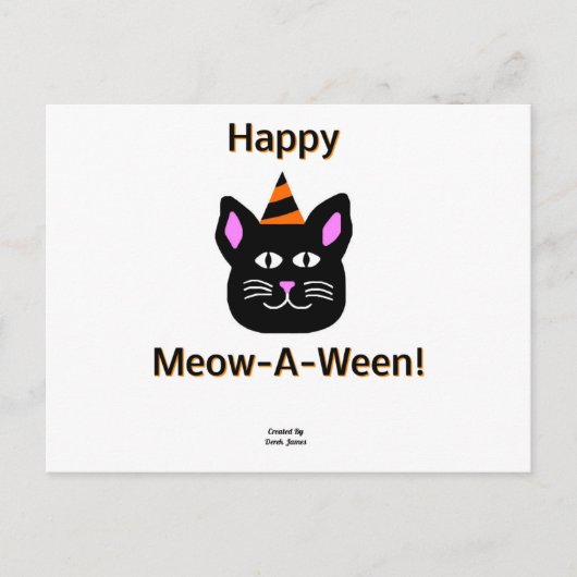 Briefkaart met zwart kattenvlees (Voorkant)