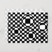 Briefkaart met zwarte en witte bubbels (Voorkant / Achterkant)