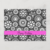 Briefkaart met zwarte en witte florale oplossing (Voorkant)