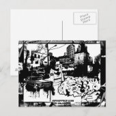Briefkaart met zwarte en witte graffiti (Voorkant / Achterkant)