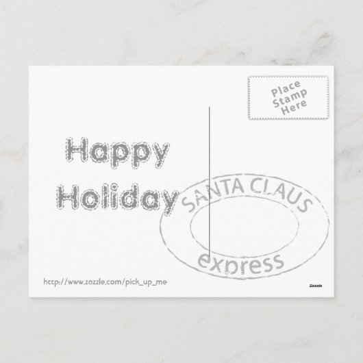 Briefkaart met zwarte en witte kerstbedekking (Achterkant)