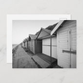 Briefkaart met zwarte en witte strandhutten (Voorkant / Achterkant)