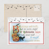 Briefkaart met zwarte kat (Voorkant / Achterkant)