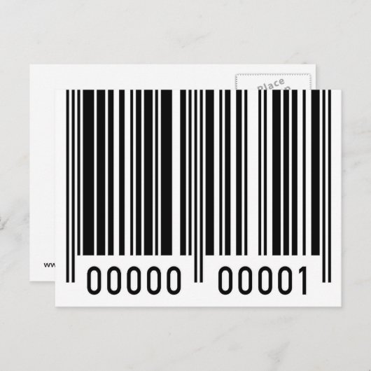 Briefkaart met zwarte streepjescode (Voorkant / Achterkant)