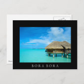 Briefkaart met zwarte tekst Bora Bora Bora (Voorkant / Achterkant)