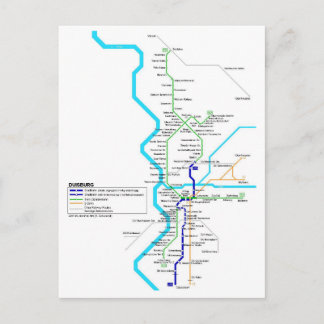 Briefkaart metro van Duisburg