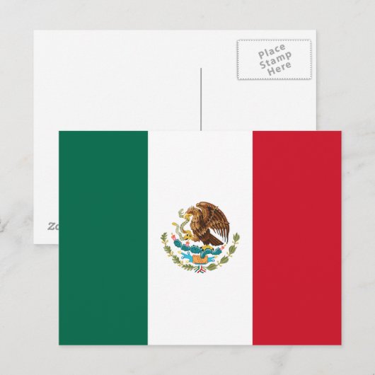 Briefkaart Mexico-vlag (Voorkant / Achterkant)