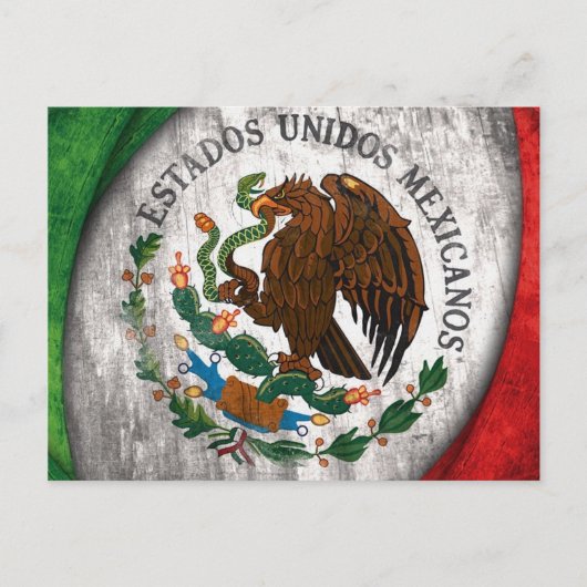 Briefkaart Mexico-vlag (Voorkant)