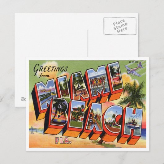 Briefkaart Miami Beach (Voorkant / Achterkant)