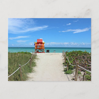 Briefkaart Miami Beach Life Guard Station