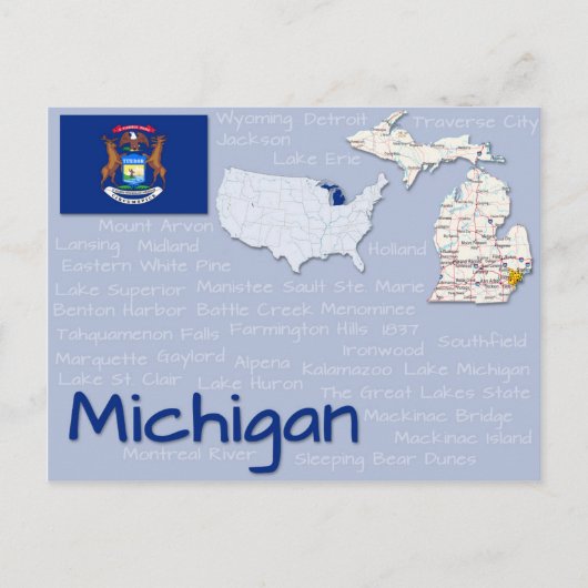 Briefkaart "Michigan" (Voorkant)