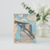 Briefkaart Michigan Map Art (Alternate Back) (Staand voorkant)