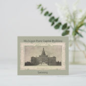 Briefkaart Michigan State Capital Building (1908) (Staand voorkant)