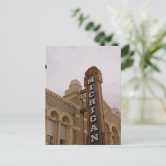 Briefkaart Michigan Theater (Staand voorkant)