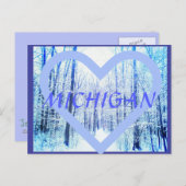 Briefkaart Michigan Winter Woodland (Voorkant / Achterkant)