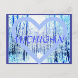 Briefkaart Michigan Winter Woodland