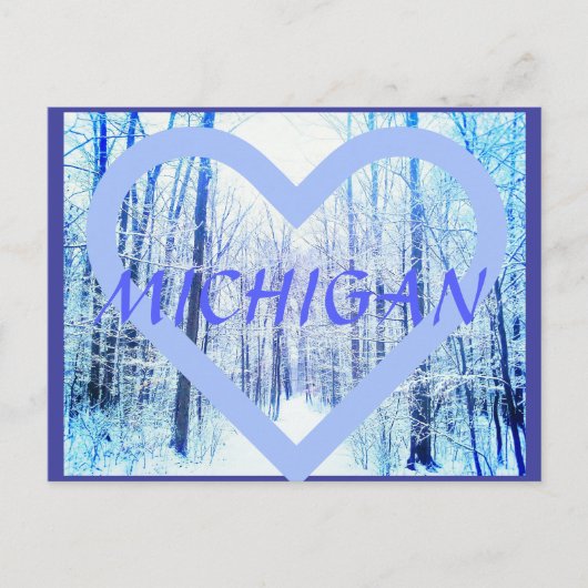 Briefkaart Michigan Winter Woodland (Voorkant)