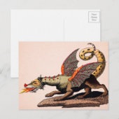  Briefkaart middeleeuwse draak (Voorkant / Achterkant)