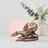  Briefkaart middeleeuwse draak (Staand voorkant)