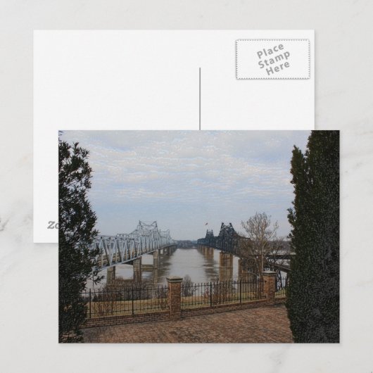 Briefkaart Mississippi River Bridges (Voorkant / Achterkant)