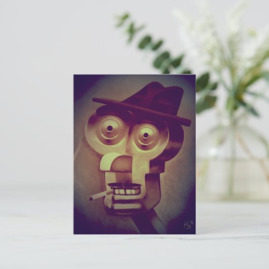 briefkaart "Mister Robot" (Staand voorkant)