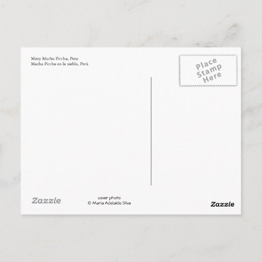 briefkaart "Misty Machu Picchu" (Achterkant)