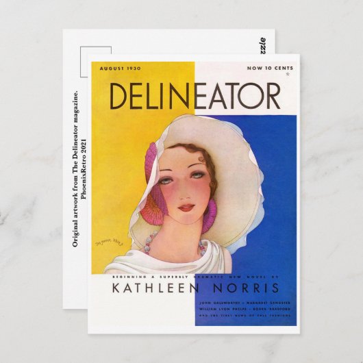 Briefkaart Mode Delineator Retro (11) (Voorkant / Achterkant)