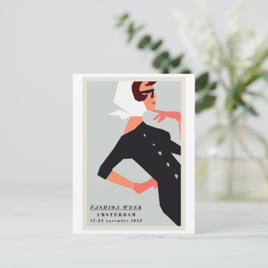Briefkaart - Mode Week Amsterdam 1952 (Staand voorkant)