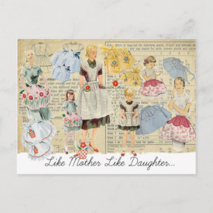 Briefkaart Moeder Dochter  Aprons