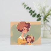 Briefkaart moeder en dochter 70 jaar (Staand voorkant)