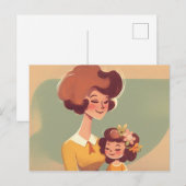 Briefkaart moeder en dochter 70 jaar (Voorkant / Achterkant)