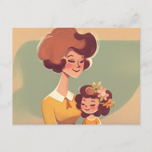 Briefkaart moeder en dochter 70 jaar (Voorkant)