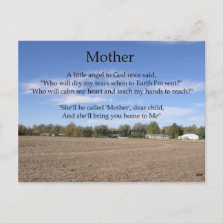 Briefkaart Moeder Poem