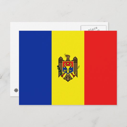 Briefkaart Moldavië-vlag (Voorkant / Achterkant)