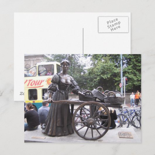 Briefkaart Molly Malone, Dublin, Ierland (Voorkant / Achterkant)