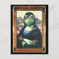 Briefkaart Mona Lisa Frog