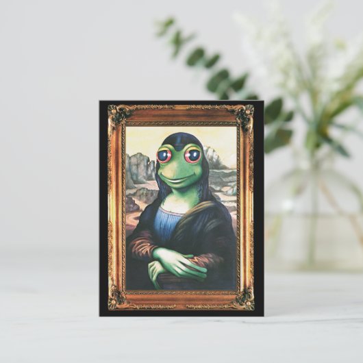 Briefkaart Mona Lisa Frog (Staand voorkant)