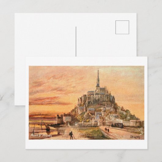  Briefkaart Mont Saint-Michel (Voorkant / Achterkant)