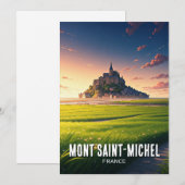 Briefkaart Mont Saint-Michel Sunset (Voorkant / Achterkant)
